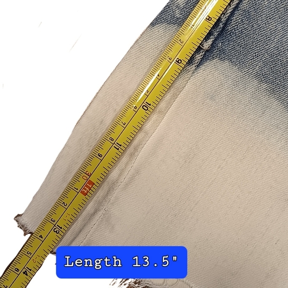 Levi Nouveau 515 Bleached Short USA Distress Cutoff Mid Rise Mid Blue 6S - Picture 10 of 11